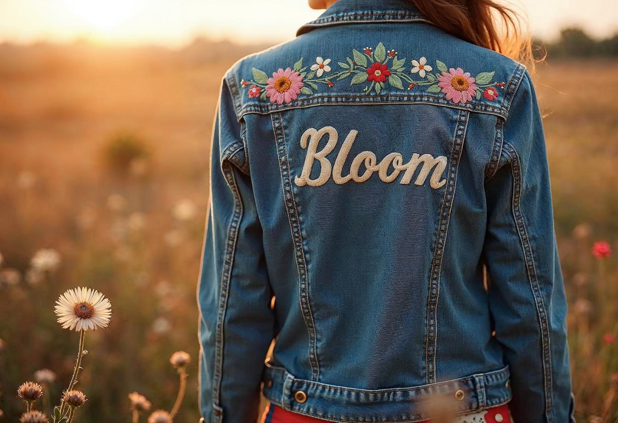 Monogram on denim jacket